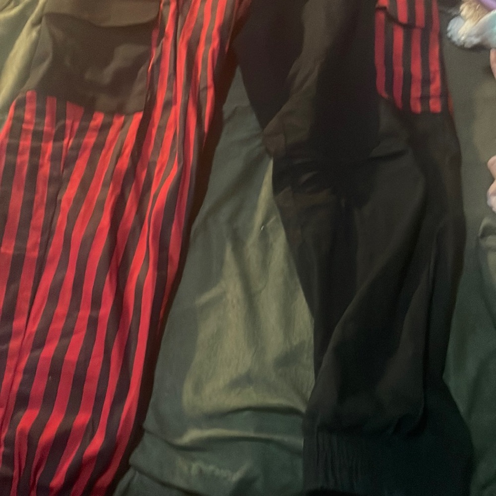 Red and Black striped Joggers